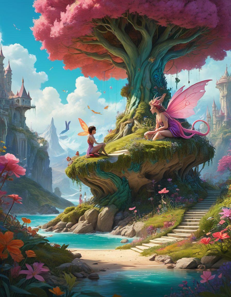 A captivating scene featuring a whimsical blend of fantasy characters engaged in playful NSFW scenarios, surrounded by surreal, colorful elements that evoke curiosity. The artwork should showcase vibrant hues and intricate details, highlighting the artistic depth of animated content. Include mystical creatures and enchanting landscapes that enhance the imaginative vibe. The overall composition should be dynamic and alluring, inviting the viewer into a world of exploration. vivid colors, 3D, surreal art.